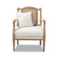 Baxton Studio Clemence Upholstered Whitewashed Wood Armchair - image 3