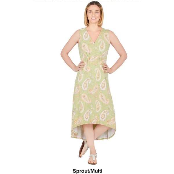 Petite Ruby Rd. Sleeveless Paisley High Low Hem Dress