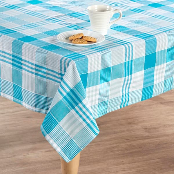 Cottage Classics&#40;R&#41; Blue/White Check Plaid Tablecloth - image 