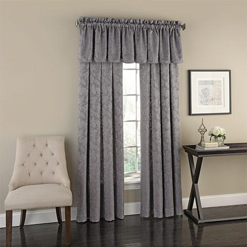 Flora Leaf Jacquard Rod Pocket Curtain Panel