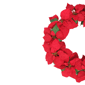 Northlight Red Artificial Poinsettia Flower Christmas Wreath - image 3