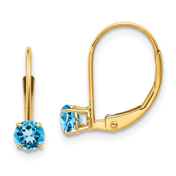 Gemstone Classics&#40;tm&#41; 14kt. Gold Blue Topaz Drop Earrings - image 