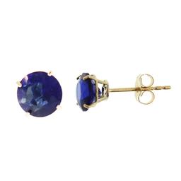 Gemstone Classics(tm) Gold & Created Sapphire Stud Earrings