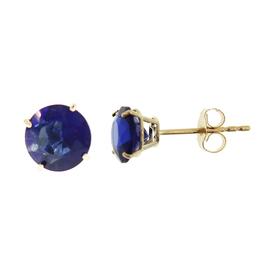 Gemstone Classics&#40;tm&#41; Gold & Created Sapphire Stud Earrings