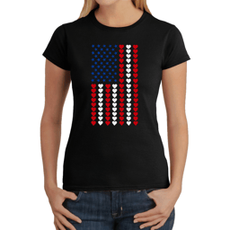 Womens LA Pop Art Heart Flag Word Art T-Shirt