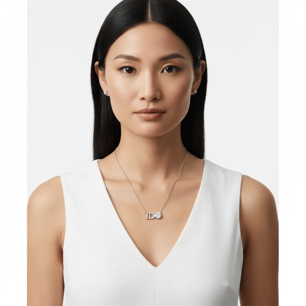 Saffron 1ctw. Moissanite Diamond I Do Wedding Pendant Necklace