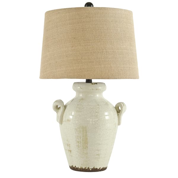 Signature Design by Ashley Crackle Glazed Ceramic Table Lamp