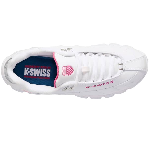 Womens K-Swiss ST329 CMF Tennis Sneakers - White/Shocking Pink