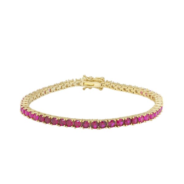 Gianni Argento Round Lab Grown Ruby Ombre Bracelet - image 