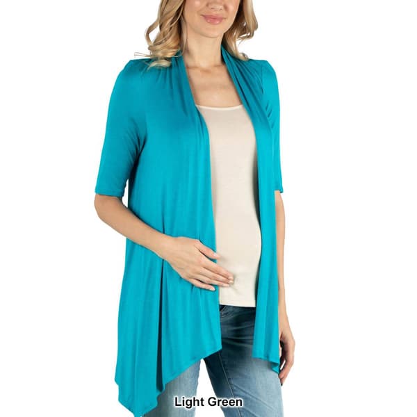 Plus Size 24/7 Comfort Apparel Half Sleeve Maternity Cardigan