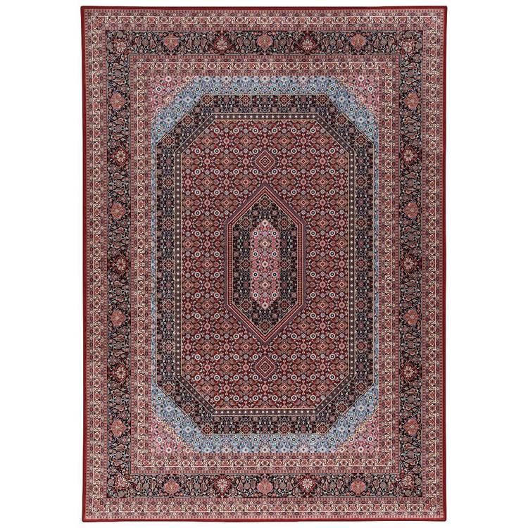 Linon Emerald Collection Red Detailed Rectangle Rug