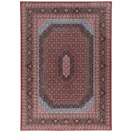 Linon Emerald Collection Red Detailed Rectangle Rug