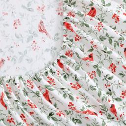 Laura Ashley Jolly Cardinals Cotton Flannel Sheet Set