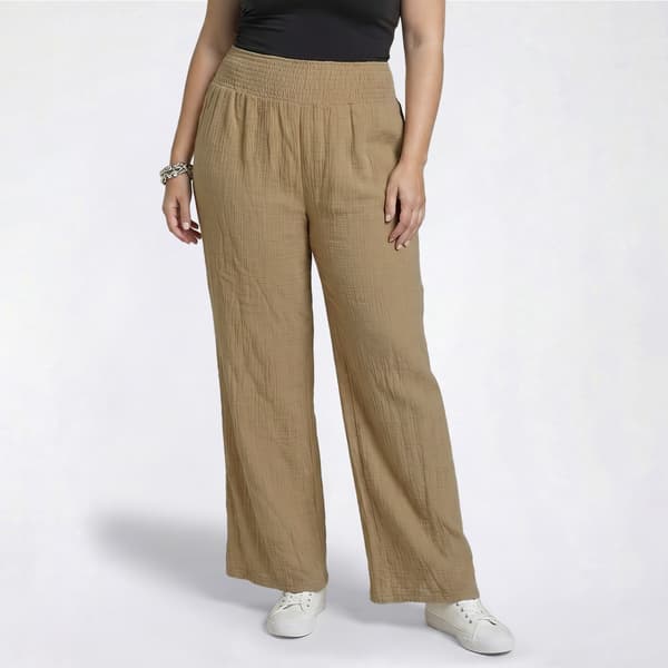 Juniors Plus Jolie & Joy Crinkle Gauze Palazzo Pant - image 