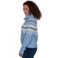 Petites Skye’s the Limit Icy Blue Sparkle Long Sleeve Cowl Neck - image 4