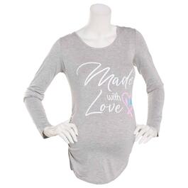 Womens Due Time Long Sleeve Made with Love Slogan Maternity Top