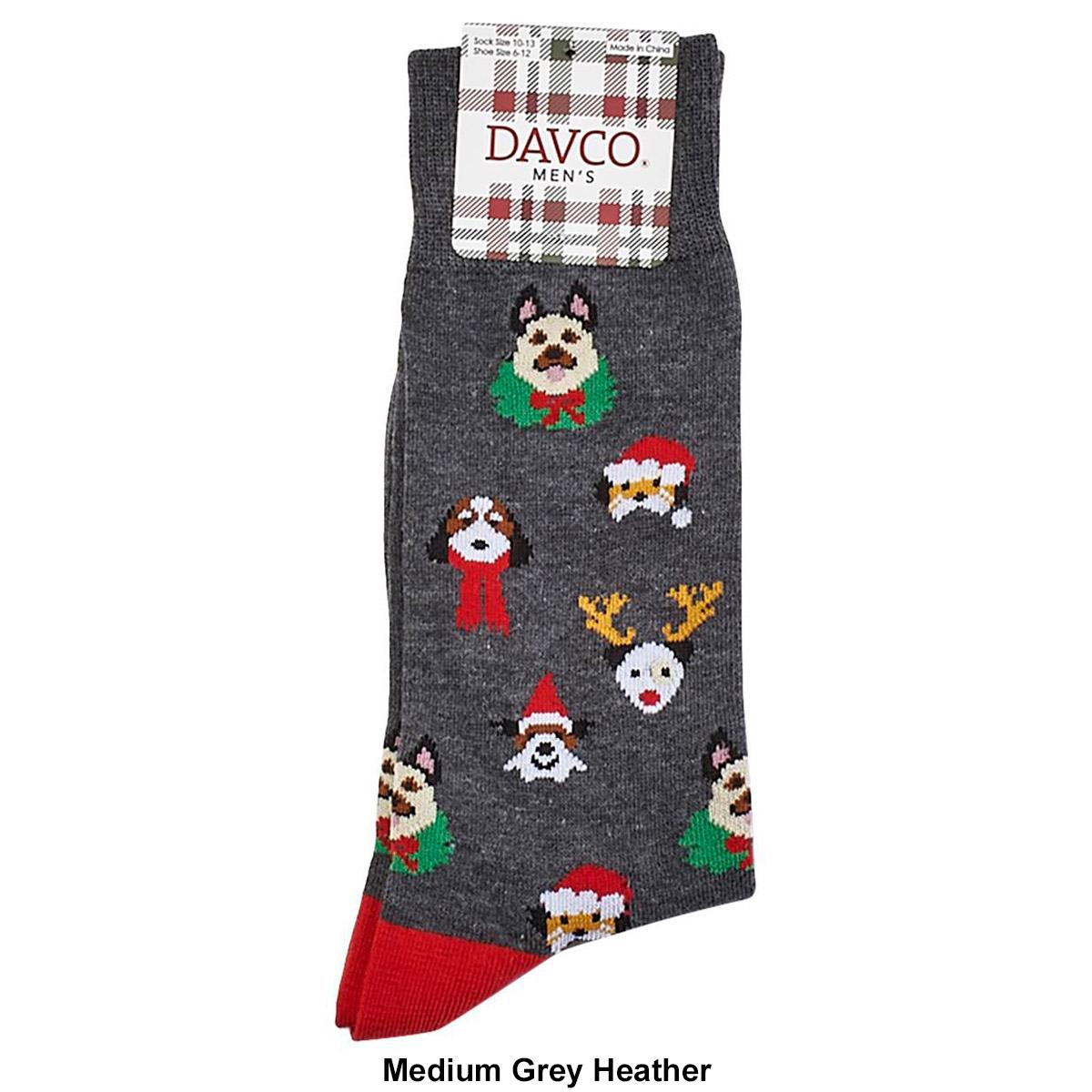 Mens Davco Holiday Dogs Crew Socks