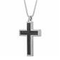 Mens Lynx Stainless Black Ion Plating Textured Cross Pendant - image 2