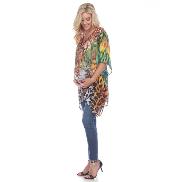 Womens White Mark Novelty Maternity Poncho