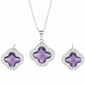 Saffron Clover Pendant & Earrings Set - image 1