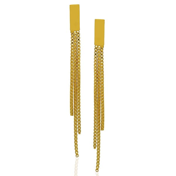 Gianni Argento 14kt. Gold Chain Drop Dangle Earrings - image 