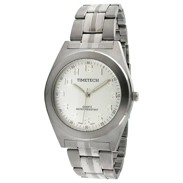 Mens TIMETECH Silver Dial Stainless Steel Bracelet Watch - 3609M - image 