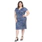 Plus Size 24/7 Comfort Apparel Abstract Faux Wrap Dress - image 2