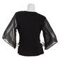 Womens MSK Glitter Mesh Side Ruched Blouse - image 2