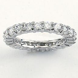 Rhodium Plated Cubic Zirconia Ring
