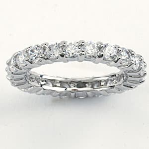Rhodium Plated Cubic Zirconia Ring - image 