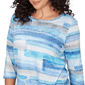 Petite Alfred Dunner Classics 3/4 Sleeve Brushstroke Blouse - image 5