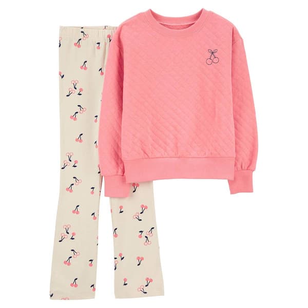 Girls &#40;4-6x&#41; Carters&#40;R&#41; Quilted Cherry Top & Flare Pant Set