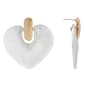 Bella Uno Worn Two-Tone Flat Heart Drop Earrings - image 1