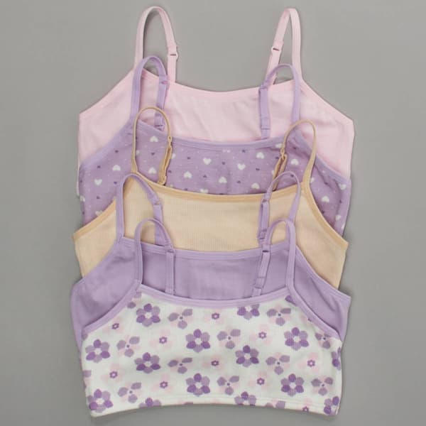 Girls (7-16) Rene Rofe(R) 5pk Noelle Flowers/Hearts/Solids Bralette - image 