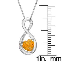 Gemminded Sterling Silver 6mm Heart Citrine Infinity Pendant
