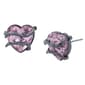 Betsey Johnson Pink Stone Heart Stud Earrings - image 1