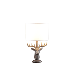 HomeRoots 18in. Antiqued Bronzed Stag Bust Table Lamp