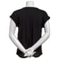 Womens Love Scarlett Solid Short Sleeve Button Front Blouse - image 3