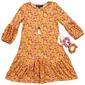 Girls &#40;7-16&#41; Three Pink Hearts Lantern Sleeve Swing Dress - image 1