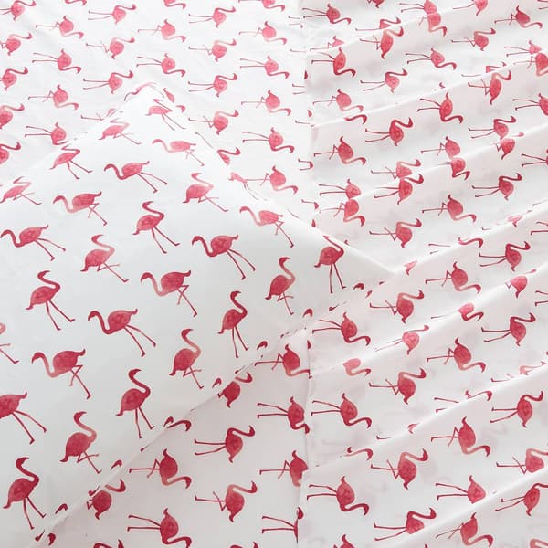 FreshFolds Newport Flamingos Microfiber Sheet Set