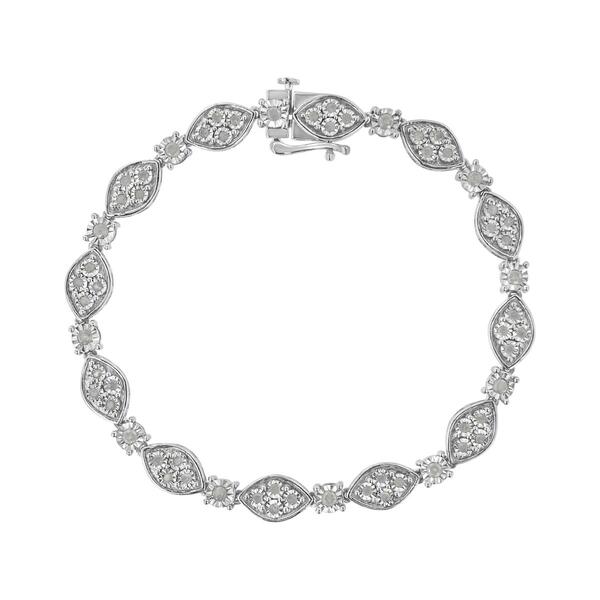 Haus of Brilliance Sterling Silver Diamond Pear Bracelet - image 