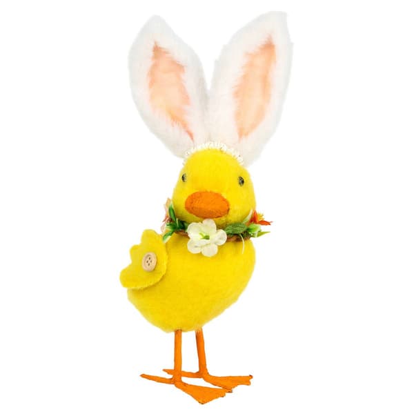 Northlight Seasonal Duckling w/ Rabbit Ears Easter Figurine - image 
