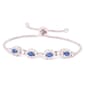 Gianni Argento Lab Sapphire/CZ Oval Adjustable Bracelet - image 1