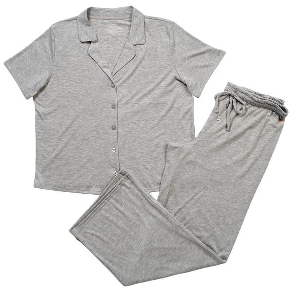 Womens Danskin Short Sleeve Brushed Knit Pajama Set
