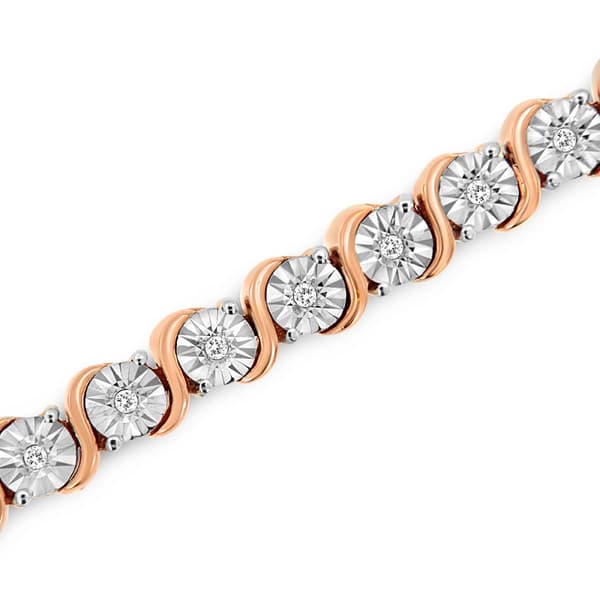 Haus of Brilliance 14kt. Rose Gold 1/4ctw. Tennis Bracelet