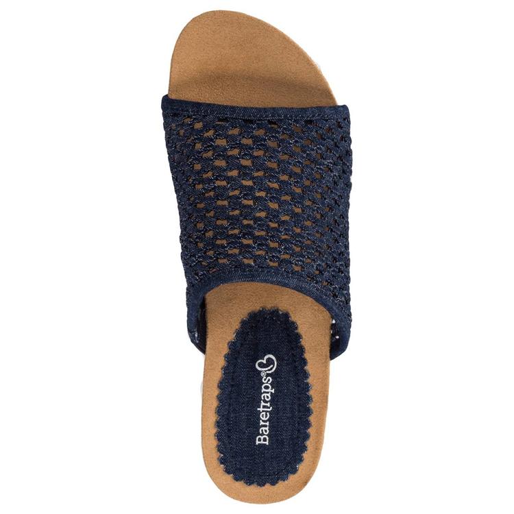 Womens BareTraps® Flossey Wedge Slide Sandals