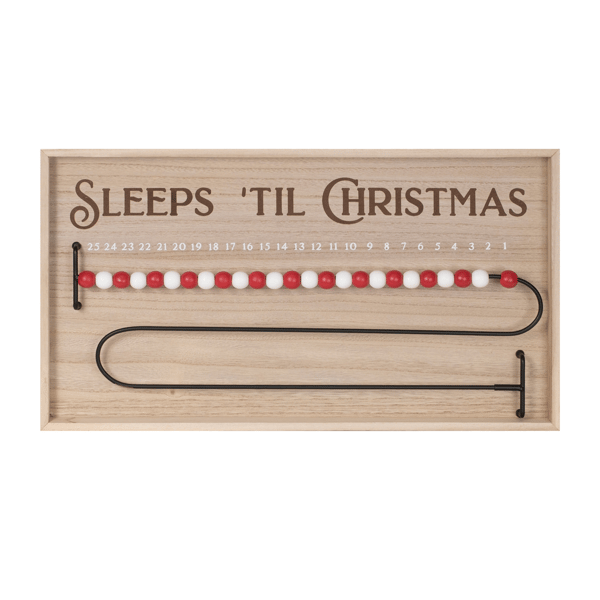 Melrose 20in. Wood Beaded Christmas Countdown - image 