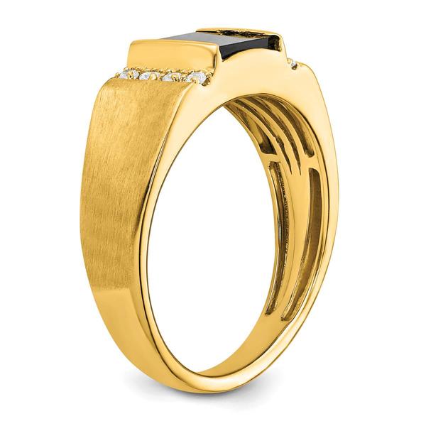 Mens Gentlemen’s Classics™ 14kt. Gold Onyx & 1/8ctw. Diamond Ring