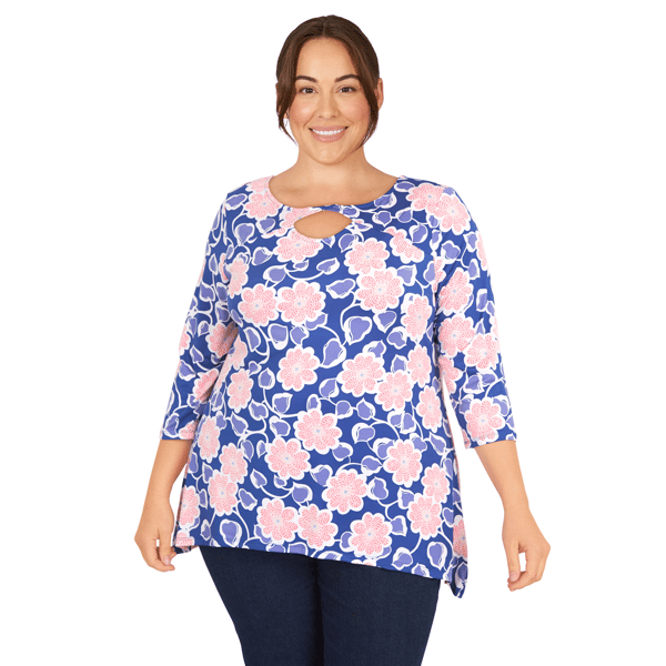 Women''s Ruby Rd. Larky Lark Daisy Daze Bold Puff Print Knit Top - image 