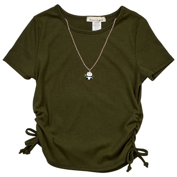 Girls (7-12) Dream Girl Side Cinch Tee w/ Panda Necklace